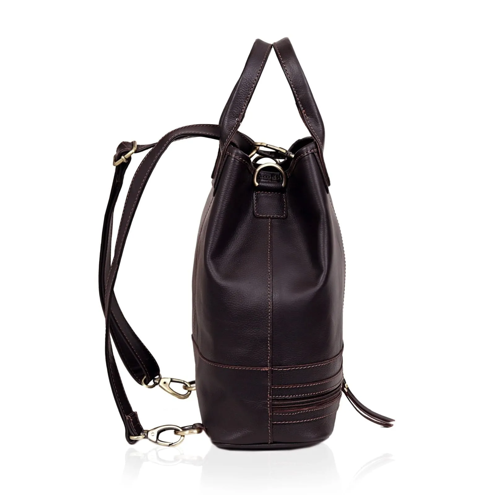 Zoey Handmade Leather Bucket Bag