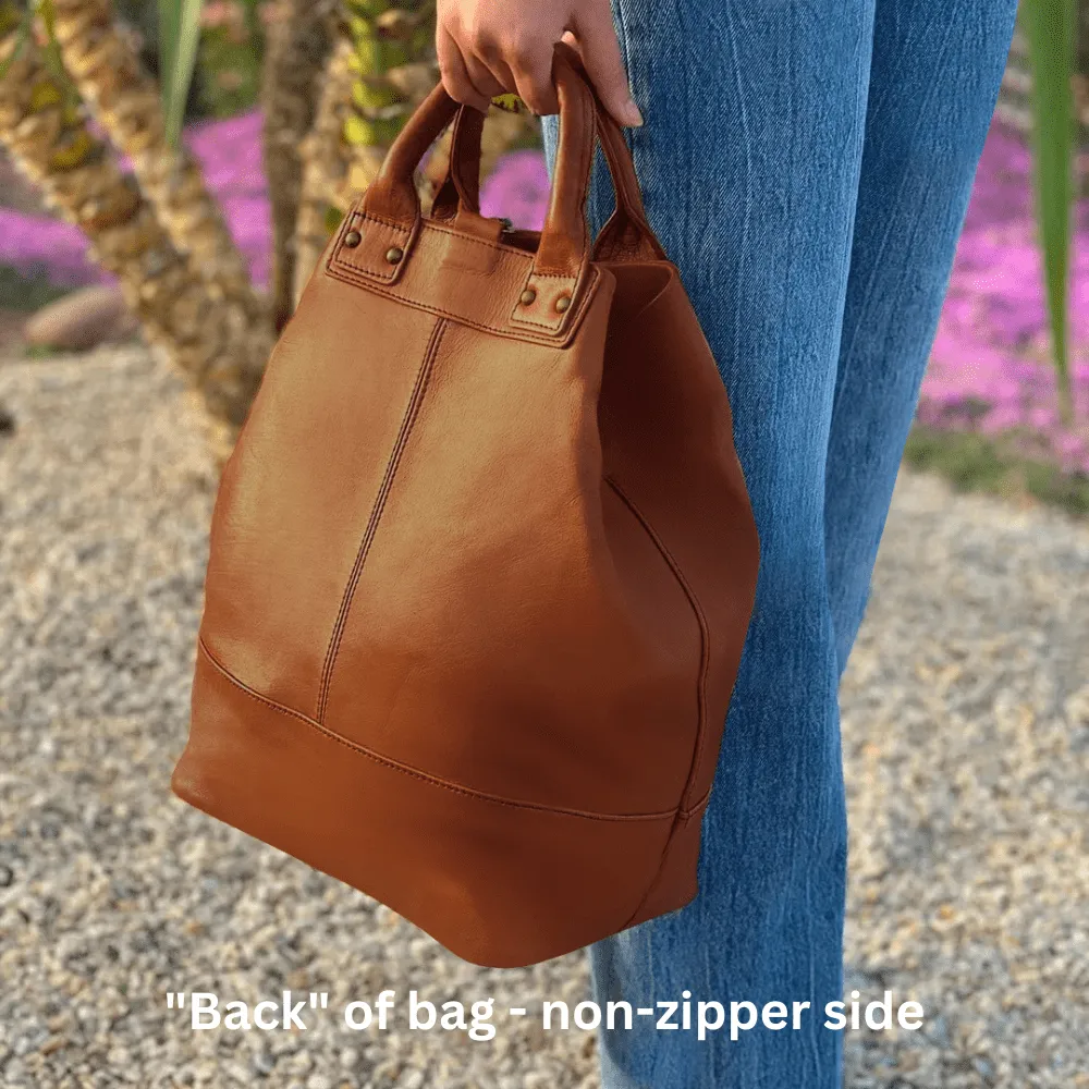 Zoey Handmade Leather Bucket Bag