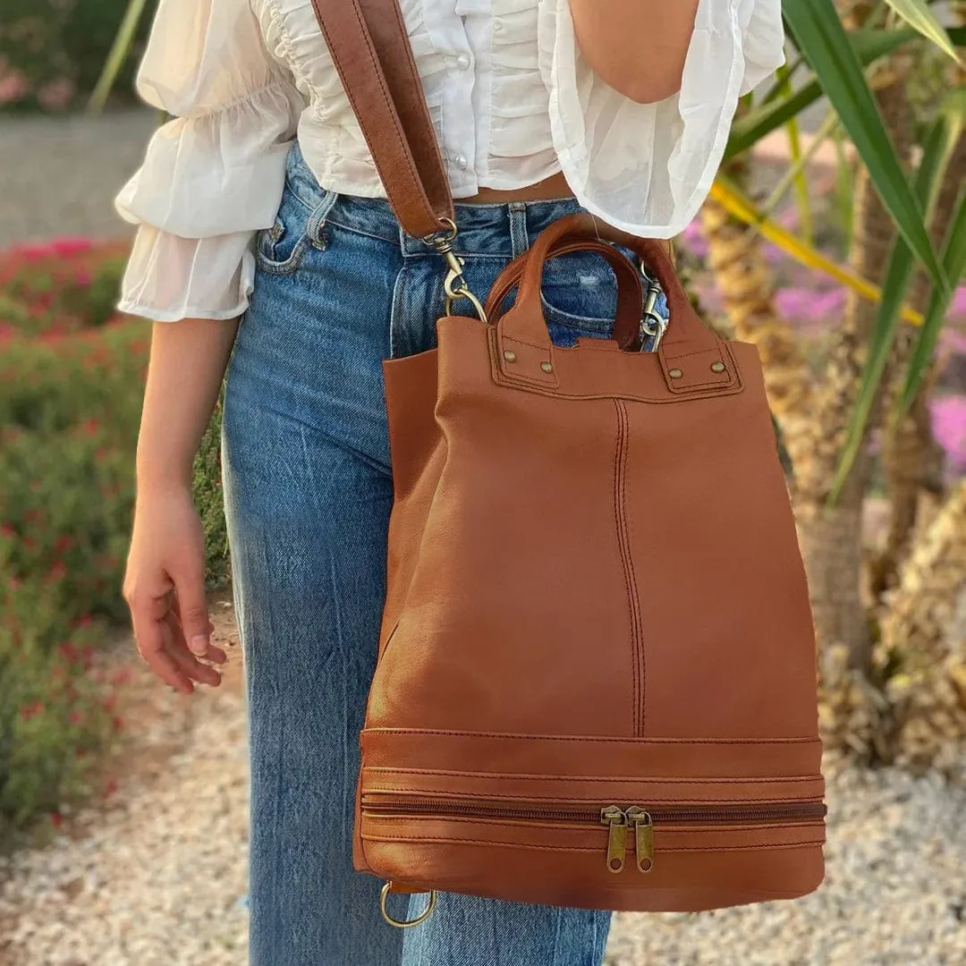 Zoey Handmade Leather Bucket Bag