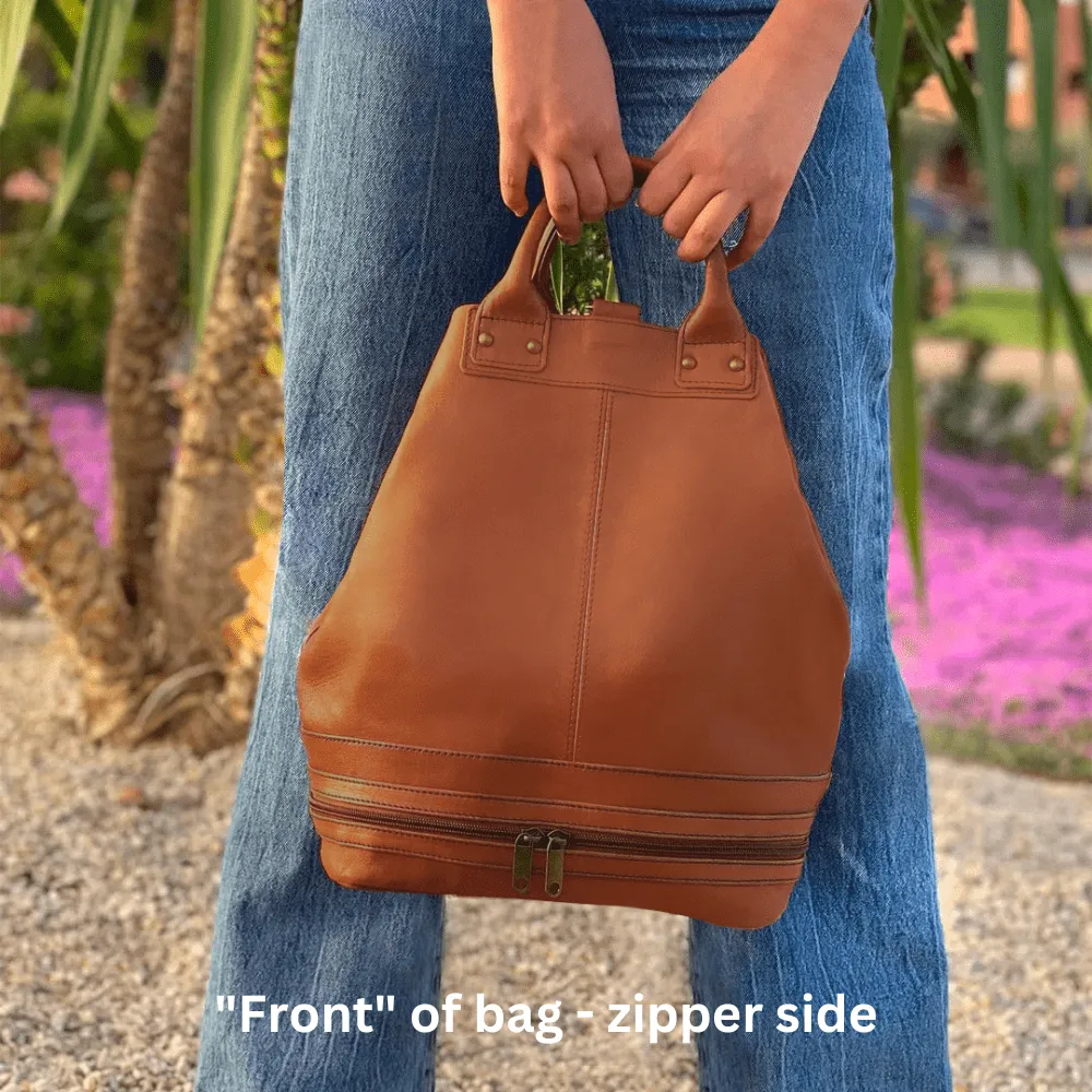 Zoey Handmade Leather Bucket Bag